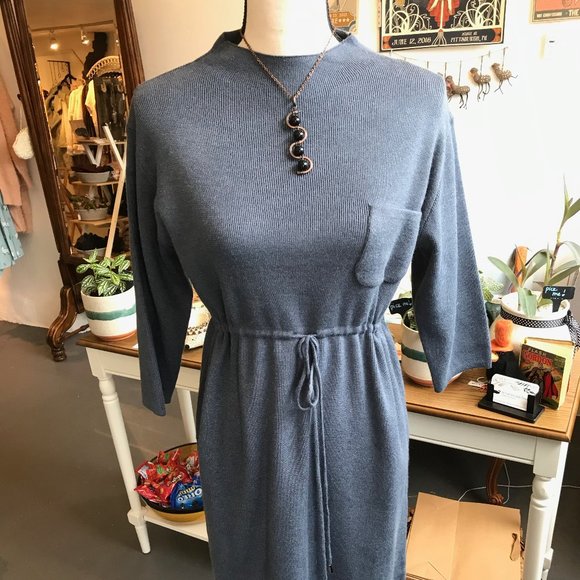 NEW Slate-Blue Sweater Dress - Picture 1 of 3
